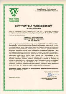 Certyfikat dla przedsiębiorców